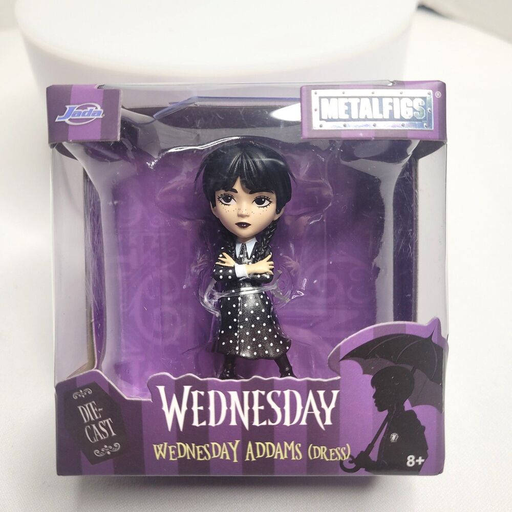 NIB Jada Toys Metalfigs Wednesday Addams Dress Diecast Figure 2.5"